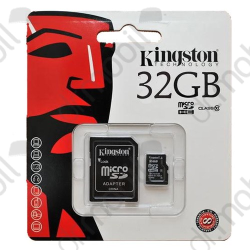 Memóriakártya Kingston microSDHC 32GB (Class 10) memóriakártya adapterrel