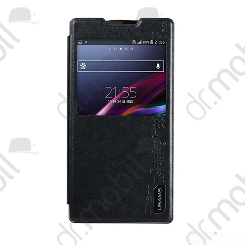 Tok álló flip Sony Xperia Z3 Compact (D5803) Merry bőr fekete (M55WMR01)