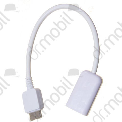 Adapter kábel Samsung SM-N910C Note 4. (micro-B USB 3.0, OTG, USBstick/pendrive csatlakoztatás) fehér