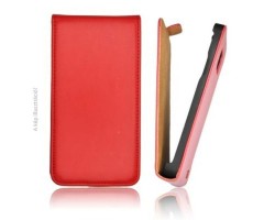 Tok álló bőr Sony Xperia E4 (E2105) (ultra slim design, rejtett mágneses zár) flip piros