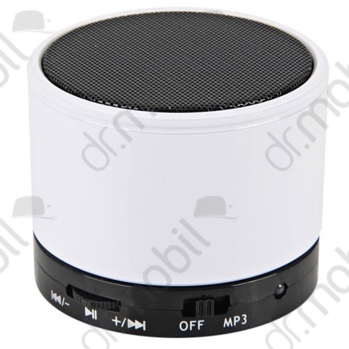 Bluetooth hangszóró S10 fehér (kihangosító,fm, mp3 microSD lejátszó) 