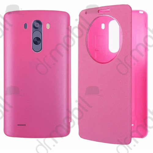 Tok flip cover LG G3 D855 (ablakos) bőr rózsaszín