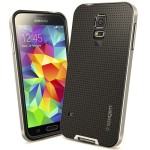 Hátlap tok Samusng SM-G900 Galaxy S V. Spigen SGP Case NeoHybrid Series arany- fekete (Galaxy S5)