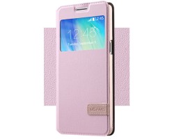 Tok álló flip Samsung SM-A300F Galaxy A3 USAMS Muge series bőr ablakos pink