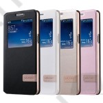 Tok álló flip Samsung SM-A700F Galaxy A7 USAMS Muge series bőr ablakos fekete