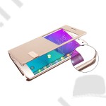 Tok álló flip Samsung SM-G920 Galaxy S6 USAMS Muge series bőr ablakos arany