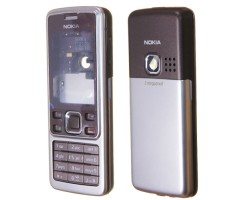 Előlap Nokia 6300 komplett ház billentyűzettel barna - ezüst