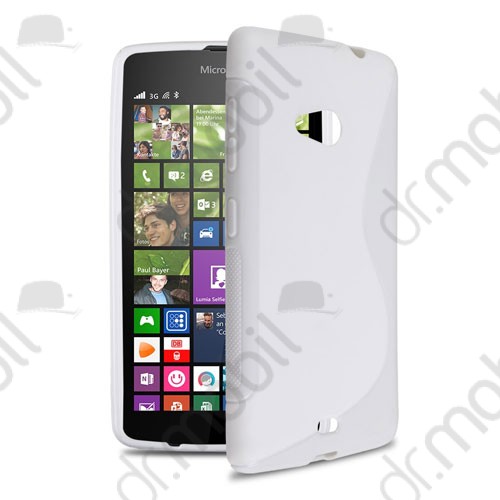 Tok telefonvédő szilikon Microsoft Lumia 535 TPU hátlap tok S-line fehér