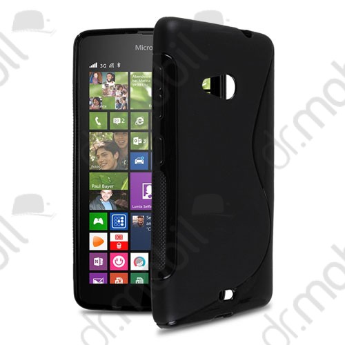 Tok telefonvédő szilikon Microsoft Lumia 535 TPU hátlap tok S-line fekete