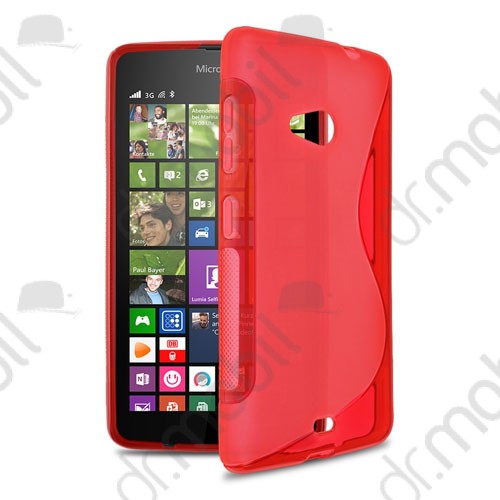 Tok telefonvédő szilikon Microsoft Lumia 535 TPU hátlap tok S-line piros