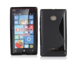 Tok telefonvédő szilikon Microsoft Lumia 435 TPU hátlap tok S-line fekete
