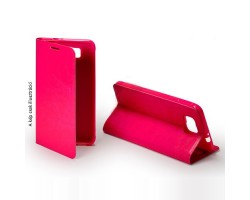 Tok notesz Sony Xperia E4 (E2105) tpu + bőr oldalra nyitható pink