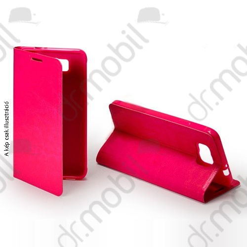 Tok notesz LG Leon H340 tpu + bőr oldalra nyitható pink