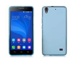 Telefonvédő gumi / szilikon Huawei Ascend G620s (fényes keret) átlátszó kék