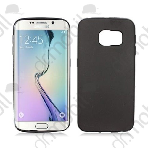 Tok telefonvédő szilikon Samsung SM-G925F Galaxy S6. Edge (matt hátlap fényes keret) fekete