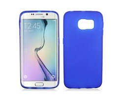 Tok telefonvédő szilikon Samsung SM-G925F Galaxy S6. Edge (matt hátlap fényes keret) kék