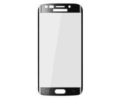Képernyővédő üvegfólia Samsung SM-G925F Galaxy S6. Edge lekerekített fekete (1 db-os, edzett üveg, karcálló, 9H) 