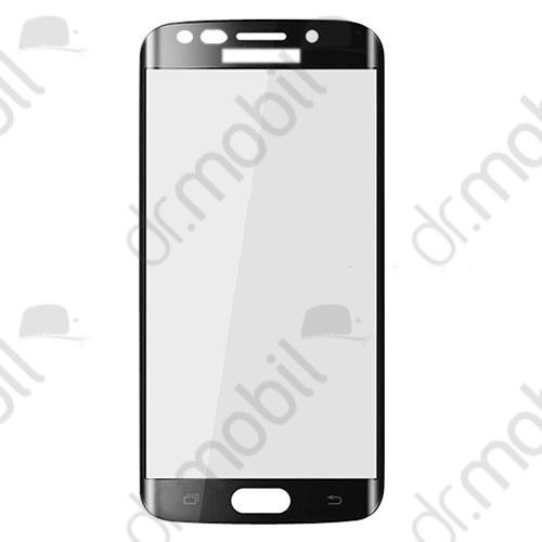 Képernyővédő üvegfólia Samsung SM-G925F Galaxy S6. Edge lekerekített fekete (1 db-os, edzett üveg, karcálló, 9H) 