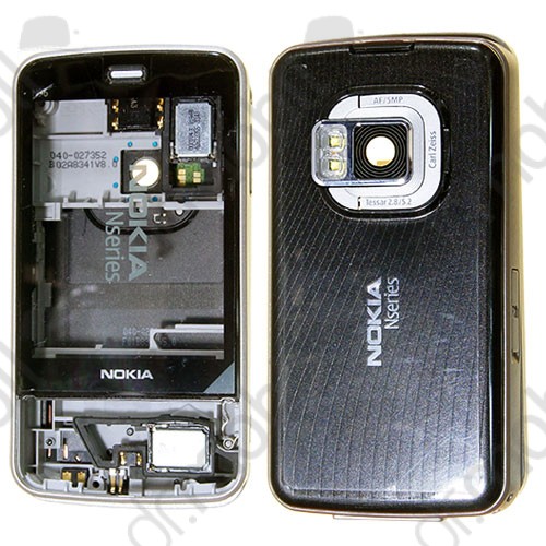 Előlap Nokia N96 komplett ház ezüst - fekete