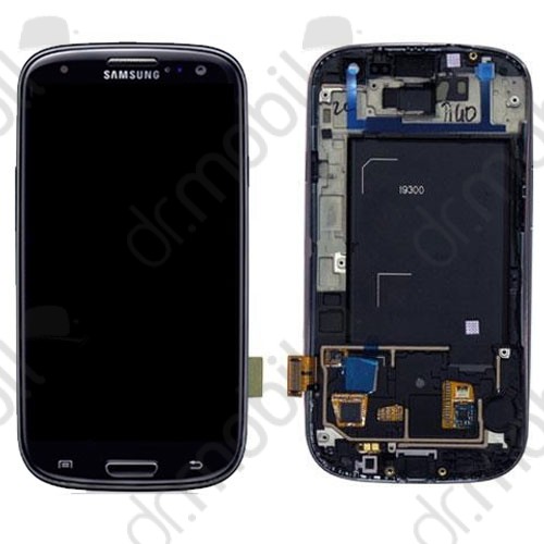LCD kijelző érintőpanel Samsung GT-I9305 Galaxy S III. LTE (Galaxy S3) GH97-14106B fekete