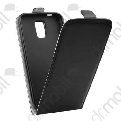 Tok álló bőr Samsung SM-G925F Galaxy S6 EDGE (ultra slim design, rejtett mágneses zár szilikon belsővel) flip fekete