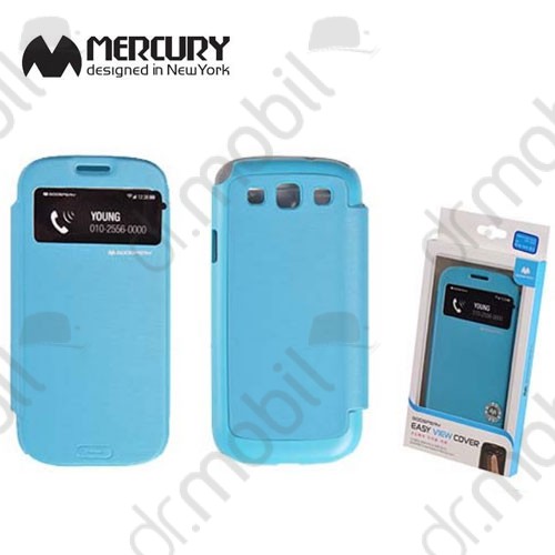 Műanyag telefonvédő Samsung GT-I9300 Galaxy S III. (Galaxy S3) (QuickWindow) flip kék