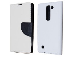 Tok álló bőr Huawei P9 Plus (oldala nyitható, mágneses zár szilikon belsővel) flip fehér - fekete