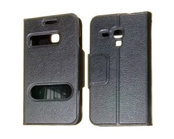 Tok álló bőr Samsung GT-I8190 Galaxy SIII. mini (S3 mini) (oldala nyitható, mágneses zár, ablakos) flip fekete