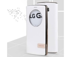 Tok álló flip LG G4 USAMS Muge series bőr ablakos fehér