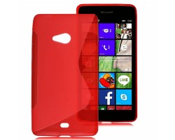 Telefonvédő gumi / szilikon Microsoft Lumia 540 (S-line) piros