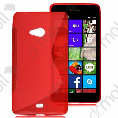 Telefonvédő gumi / szilikon Microsoft Lumia 540 (S-line) piros