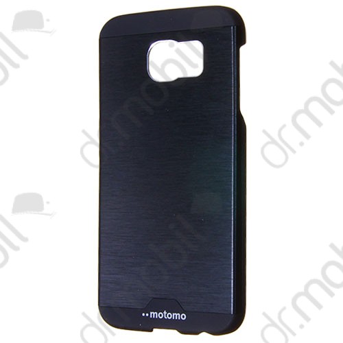Tok telefonvédő Samsung SM-G920 Galaxy S6 motomo fekete hibrid szálcsiszolt fém - műanyag 