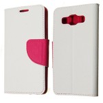 Tok álló bőr Huawei P9 lite (oldala nyitható, mágneses zár szilikon belsővel) flip fehér - rózsaszín