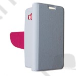 Tok álló bőr Huawei P9 lite (oldala nyitható, mágneses zár szilikon belsővel) flip fehér - rózsaszín