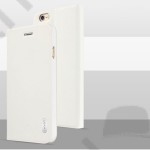 Tok álló flip Apple iPhone 6 / 6S USAMS Geek Series bőr műanyag hátlap tok PU+PC Bumper fehér