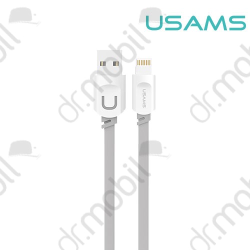 Adatátvitel adatkábel és töltő Apple iPhone 6S (Lightning 8pin, 1.5m) USAMS (2.1A) szürke