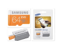 Memóriakártya Samsung microSDXC kártya 64GB EVO Class10 UHS-I Grade1 + SD adapter