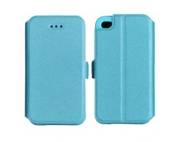 Tok álló bőr Apple iPhone SE / 5 / 5S (oldalra nyíló, mágneses zár szilikon belsővel, kártya tartóval) flip kék