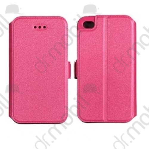 Tok álló bőr LG K10 (oldalra nyíló, mágneses zár szilikon belsővel, kártya tartóval) flip rózsaszín