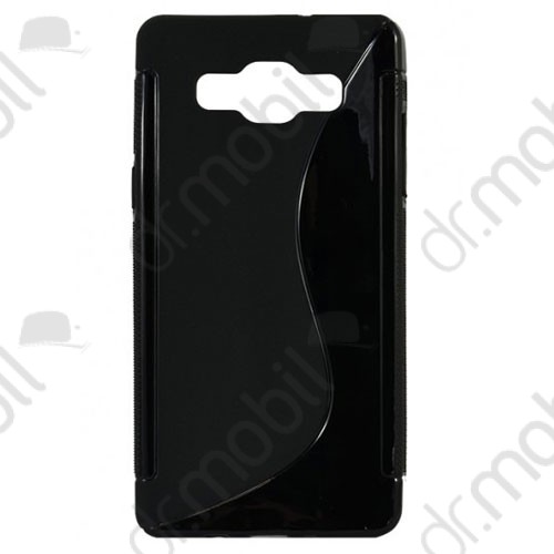 Tok telefonvédő szilikon Samsung SM-A500F Galaxy A5 TPU hátlap tok S-line fekete