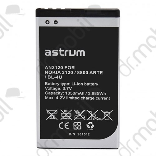 Akkumulátor Nokia 305 Asha 1000mAh Li-ion (BL-4U kompatibilis) A73541-B astrum