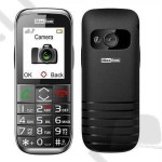 Mobiltelefon készülék Maxcom MM720BB szürke-fekete extra nagy gombokkal (asztali töltő tartó)
