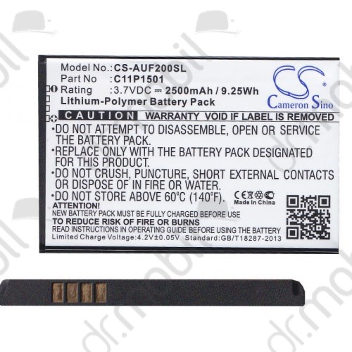 Akkumulátor Asus Zenfone 2 Laser 5.5 (ZE550KL), Zenfone Selfie (ZD551KL) (C11P1501 kompatibilis) CS-AUF200SL