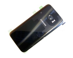 Akkufedél Samsung Galaxy S7 (SM-G930) hátlap fekete, kamera lencsével 