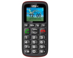 Mobiltelefon készülék Maxcom MM428BB piros-fekete extra nagy gombokkal DUAL SIM