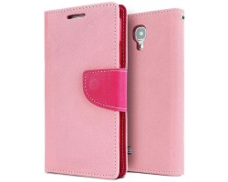 Tok álló bőr Samsung SM-G925F Galaxy S6 EDGE Fancy Diary (flip, mágneses, oldalra nyíló, bankkártya tartó) rózsaszín
