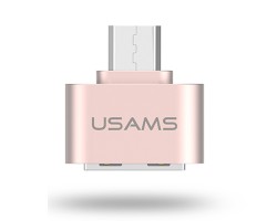 Adapter OTG UDB 2.0/Micro USB android kompatibilis usams rózsaszín