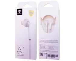 Fülhallgató vezetékes FSHANG A1 headset 3,5mm (gumiharangos, mikrofonos, felvevőgombos) fehér