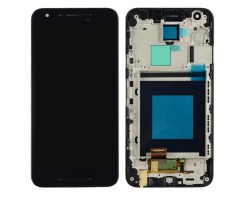 LCD kijelző érintőpanel LG Nexus 5X (H791) fekete (kerettel, oldal gombokkal) bontott használt
