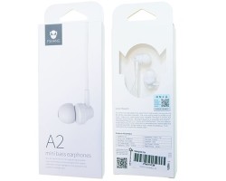 Fülhallgató vezetékes FSHANG A2 headset 3,5mm (gumiharangos, mikrofonos, felvevőgombos) fehér